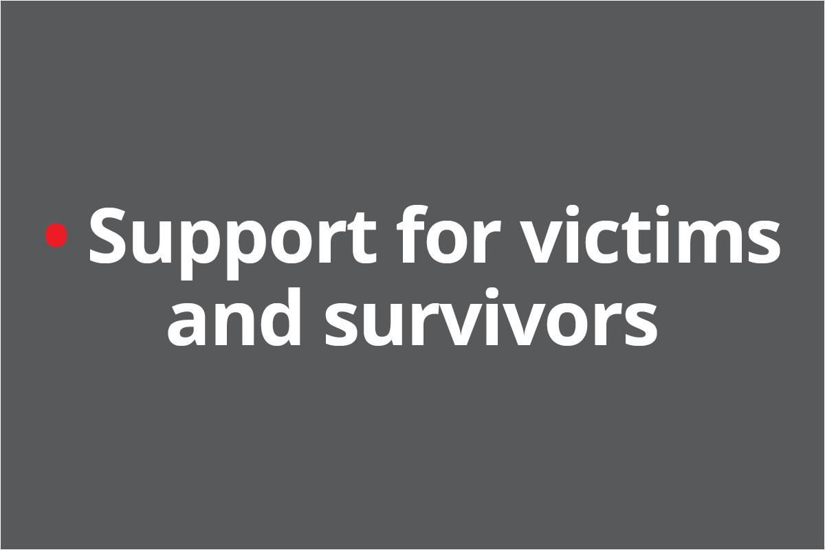 Support for victims and survivors